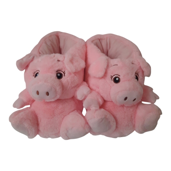 New Pink Pig Animal Slipper Booties  – Comfy Adult Size 9-10 with Memory Foam - Picture 1 of 8